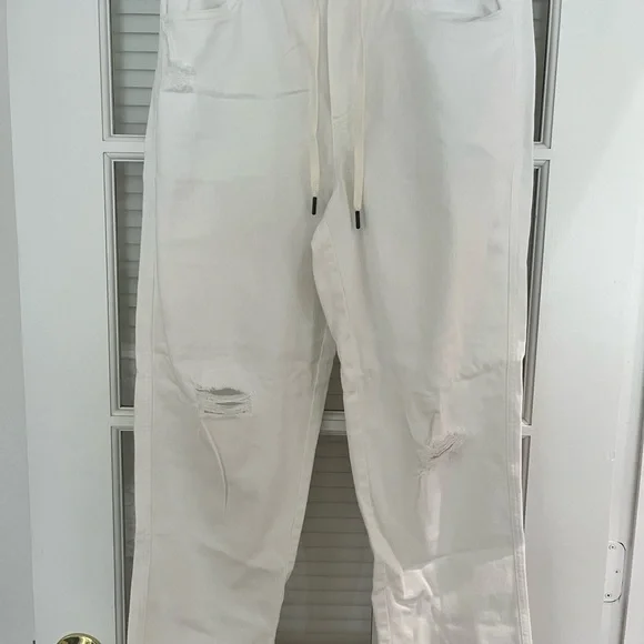 Aerie Easy Denim Pull-On Drawstring Pants - Picture 3 of 5